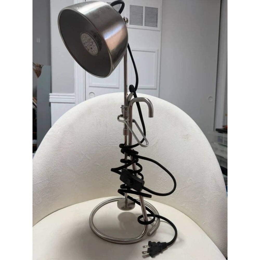IKEA Ravaror Clamp Desk Lamp Stainless Steel Adjustable with Smart LED Bulb